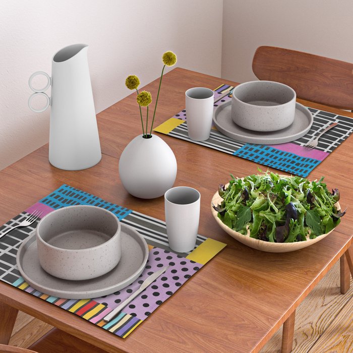 Modern Multicolor Patchwork Design Placemat Gallery Image 2