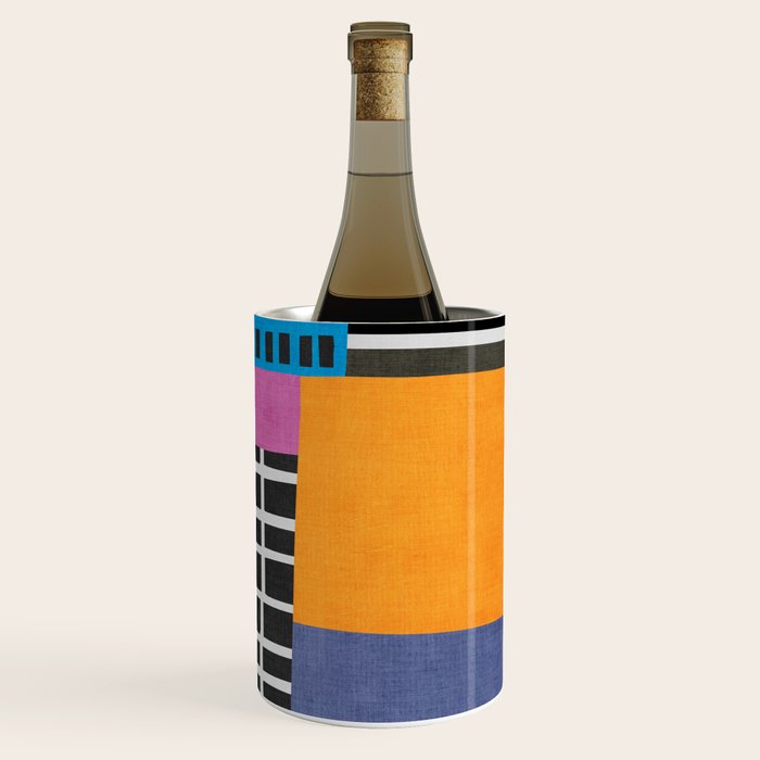 Modern Multicolor Patchwork Design Wine Chiller Gallery Image 1