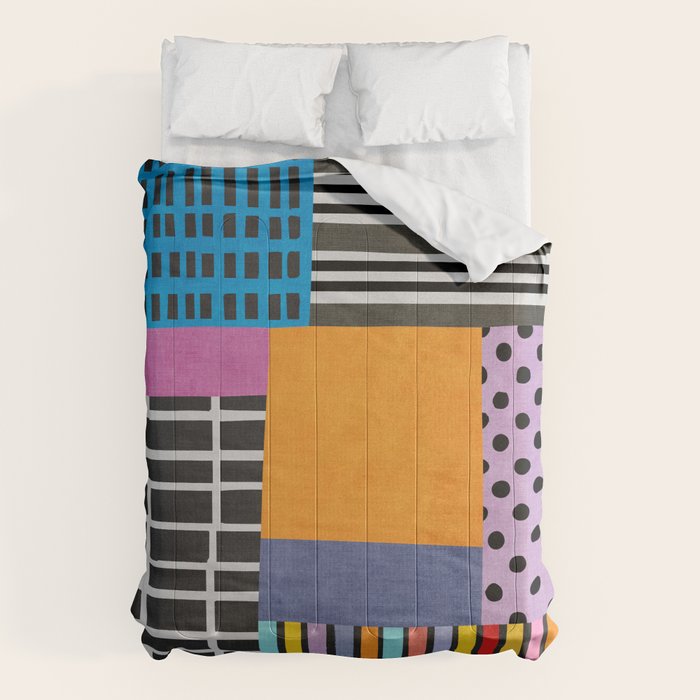 Modern Multicolor Patchwork Design Comforter Gallery Image 6