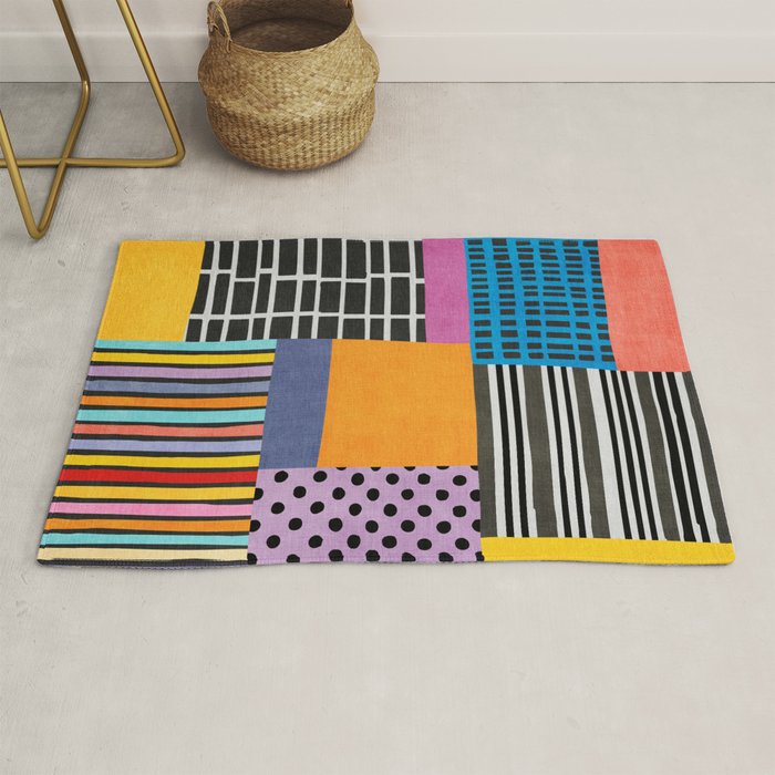 Modern Multicolor Patchwork Design Rug Gallery Image 1