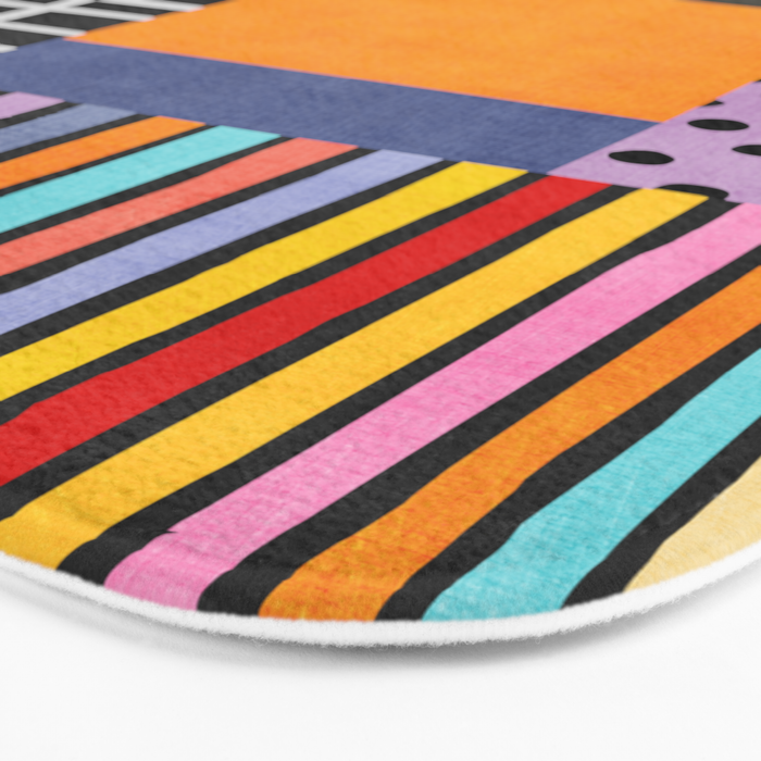 Modern Multicolor Patchwork Design Bath Mat Gallery Image 3