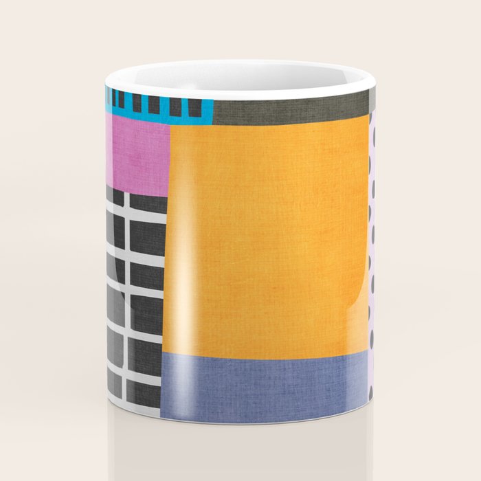 Modern Multicolor Patchwork Design Coffee Mug Gallery Image 4