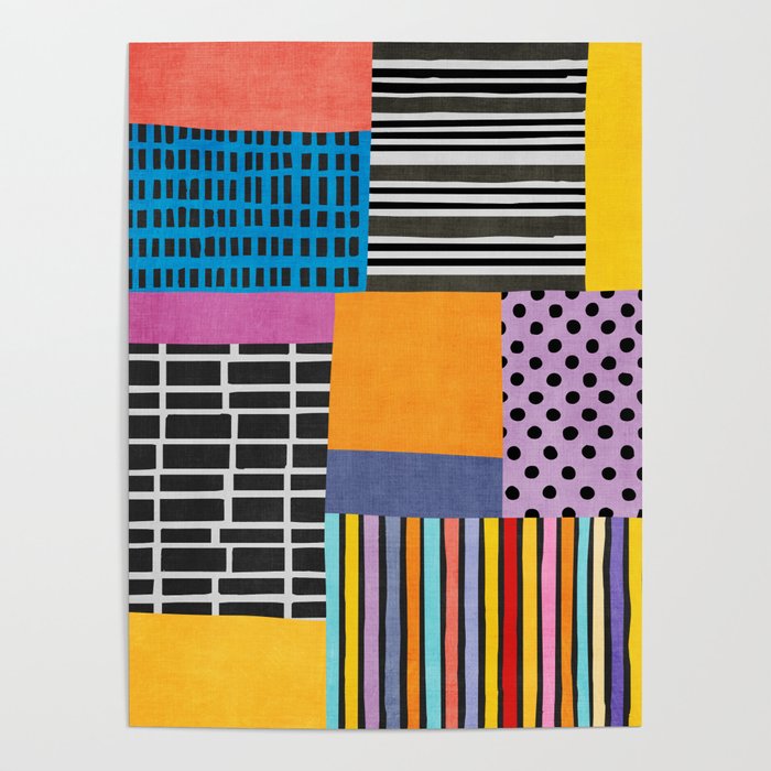 Modern Multicolor Patchwork Design Poster Gallery Image 4