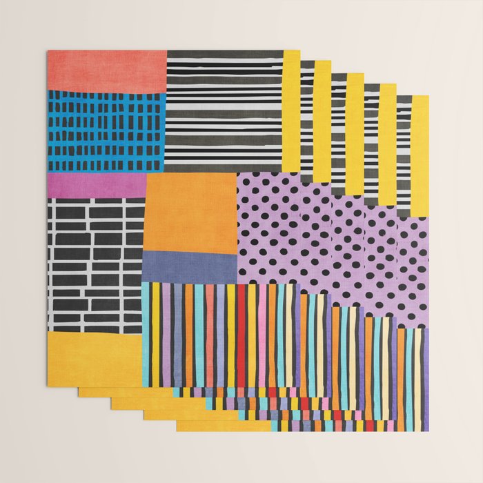 Modern Multicolor Patchwork Design Wrapping Paper Gallery Image 3