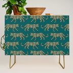 Kitty Parade - Olive on Dark Teal Credenza Gallery Image 1
