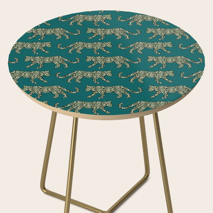 Kitty Parade - Olive on Dark Teal Side Table Gallery Image 2