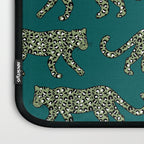 Kitty Parade - Olive on Dark Teal Laptop Sleeve Gallery Image 3