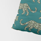 Kitty Parade - Olive on Dark Teal Pillow Sham Gallery Image 4