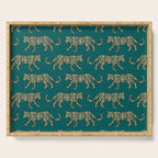 Kitty Parade - Olive on Dark Teal Serving Tray Gallery Image 1