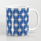 Mid-Century Modern Starburst Pattern in Stone and Blue Coffee Mug Gallery Image 1