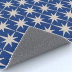 Mid-Century Modern Starburst Pattern in Stone and Blue Rug Gallery Image 4