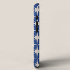Mid-Century Modern Starburst Pattern in Stone and Blue iPhone Case Gallery Image 2