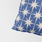 Mid-Century Modern Starburst Pattern in Stone and Blue Pillow Sham Gallery Image 4