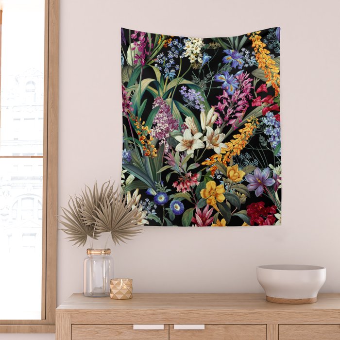 Isolated Blooms II Night Wall Tapestry Gallery Image 2