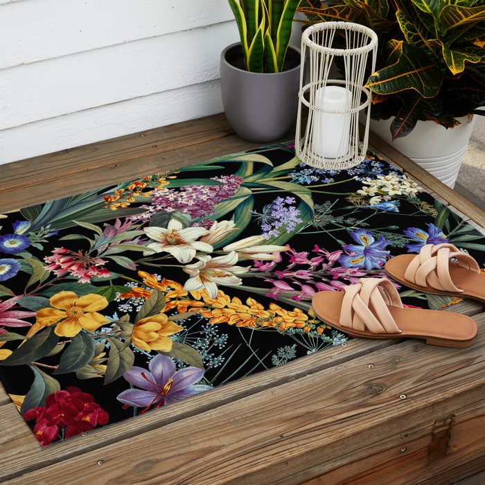 Isolated Blooms II Night Outdoor Rug Gallery Image 2