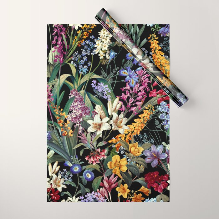 Isolated Blooms II Night Wrapping Paper Gallery Image 1