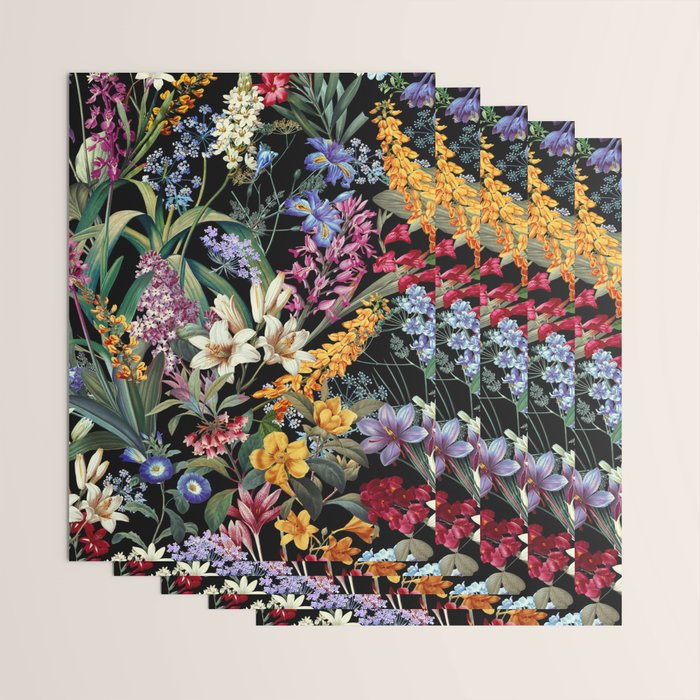 Isolated Blooms II Night Wrapping Paper Gallery Image 3