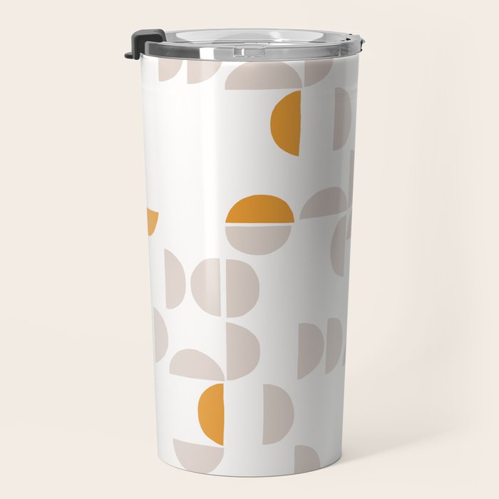 Mid Century Modern organic geometric snow pattern 7 Travel Mug Gallery Image 3