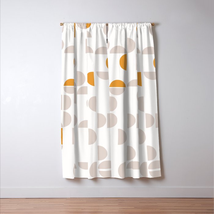 Mid Century Modern organic geometric snow pattern 7 Window Curtain Gallery Image 3