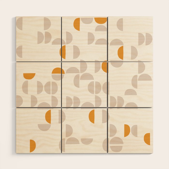 Mid Century Modern organic geometric snow pattern 7 Wood Wall Art Gallery Image 1