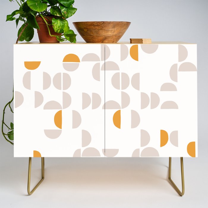 Mid Century Modern organic geometric snow pattern 7 Credenza Gallery Image 1