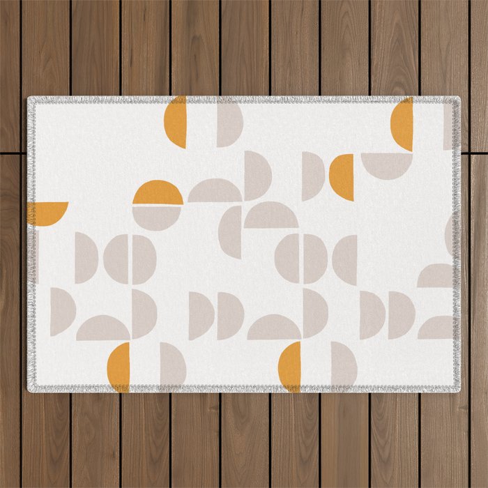 Mid Century Modern organic geometric snow pattern 7 Outdoor Rug Gallery Image 1