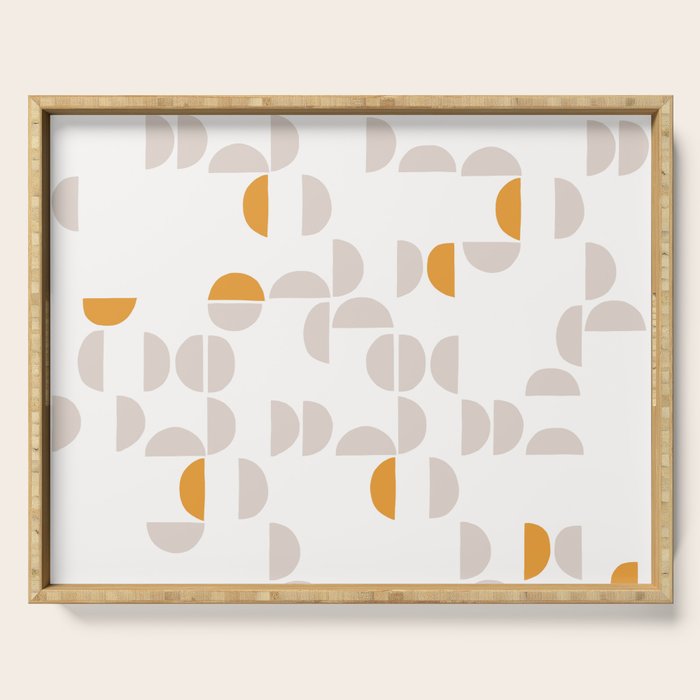Mid Century Modern organic geometric snow pattern 7 Serving Tray Gallery Image 1