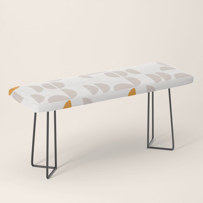 Mid Century Modern organic geometric snow pattern 7 Bench Gallery Image 1