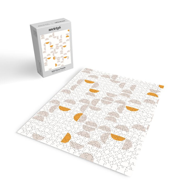 Mid Century Modern organic geometric snow pattern 7 Jigsaw Puzzle Gallery Image 2