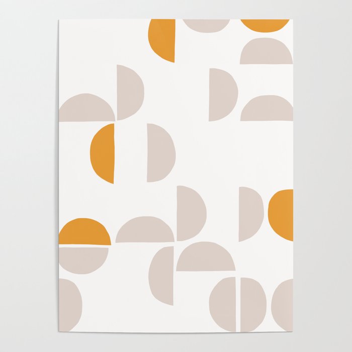 Mid Century Modern organic geometric snow pattern 7 Poster Gallery Image 1