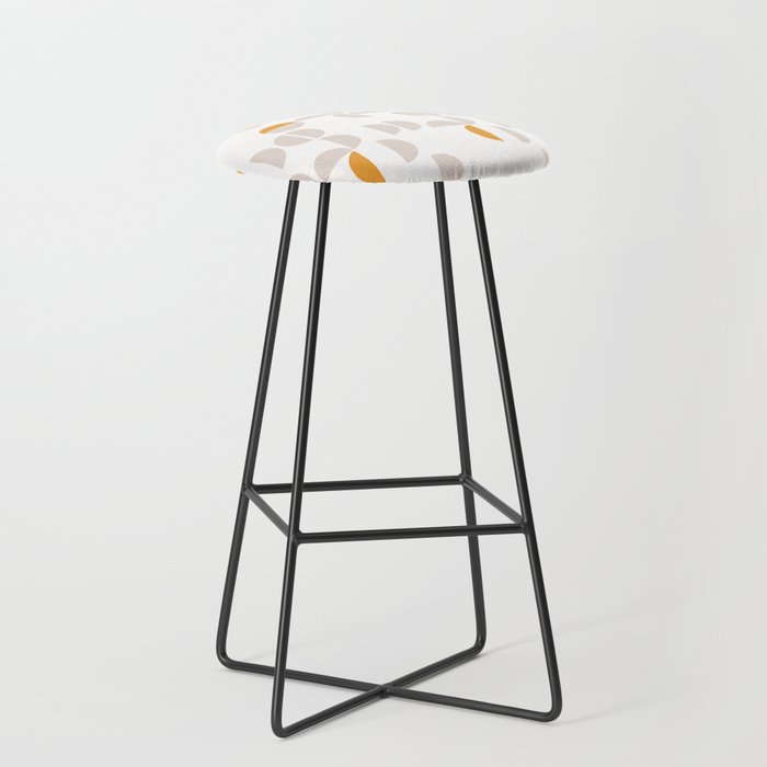 Mid Century Modern organic geometric snow pattern 7 Stool Gallery Image 1