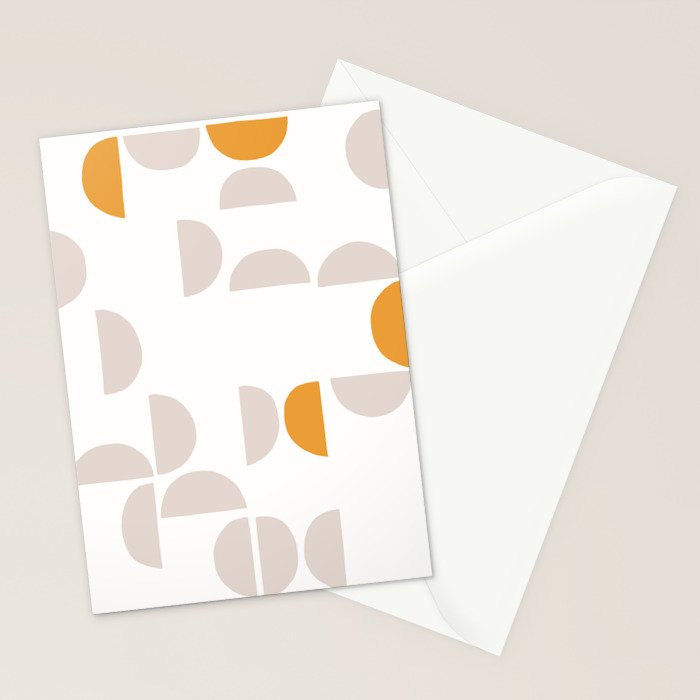 Mid Century Modern organic geometric snow pattern 7 Stationery Card Gallery Image 2
