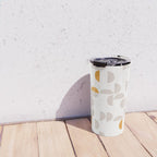 Mid Century Modern organic geometric snow pattern 7 Travel Mug Gallery Image 4