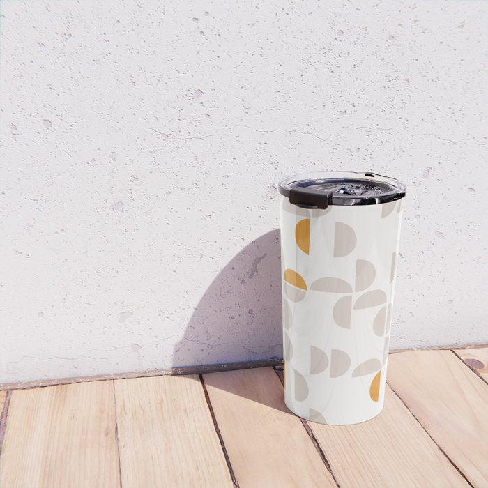 Mid Century Modern organic geometric snow pattern 7 Travel Mug Gallery Image 4