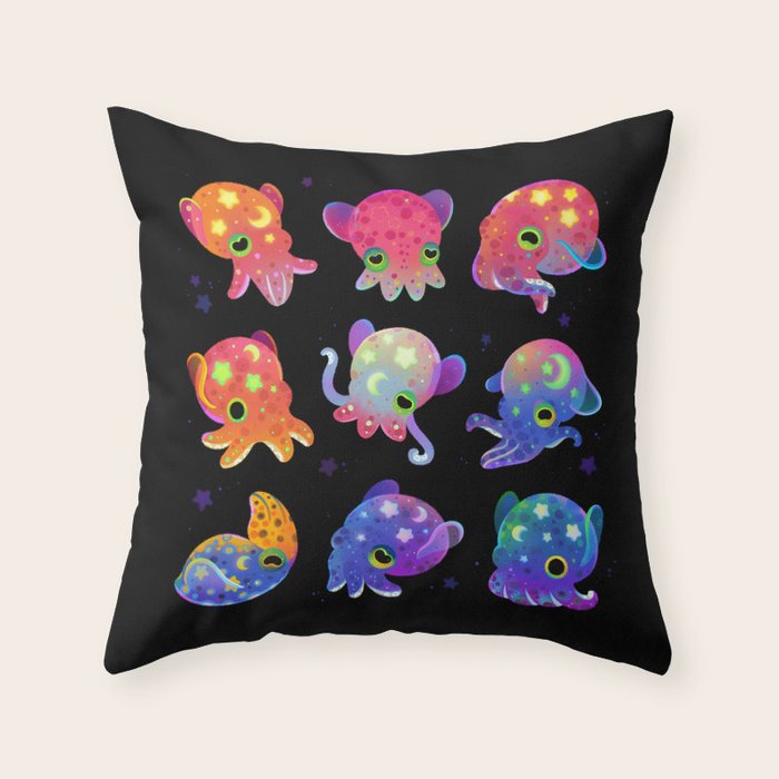 Bobtail squid Throw Pillow Gallery Image 1