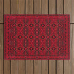 Scarlet Elegance: Oriental Moroccan & Ottoman Artistry Outdoor Rug Gallery Image 1
