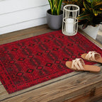 Scarlet Elegance: Oriental Moroccan & Ottoman Artistry Outdoor Rug Gallery Image 2