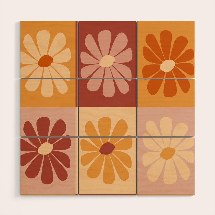 70's Daisy Bloom  Wood Wall Art Gallery Image 1