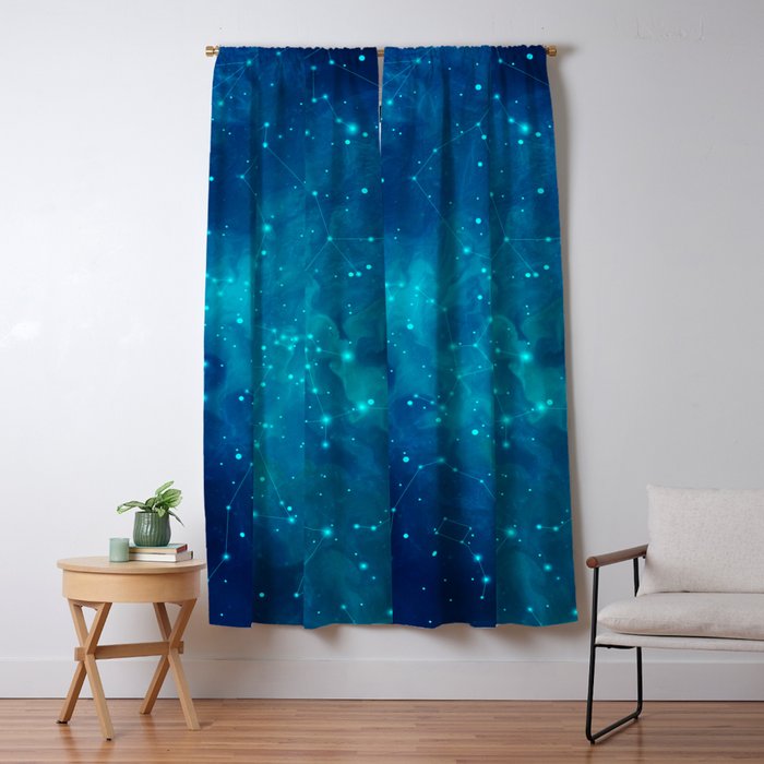 Indigo Nebula Window Curtain