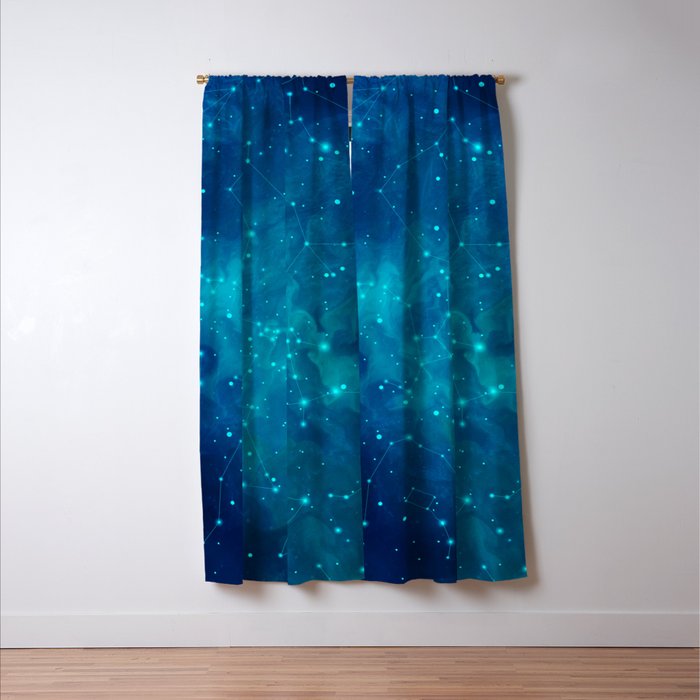 Indigo Nebula Window Curtain Gallery Image 3