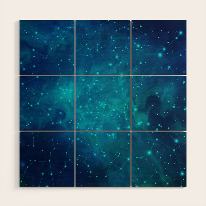 Indigo Nebula Wood Wall Art Gallery Image 1