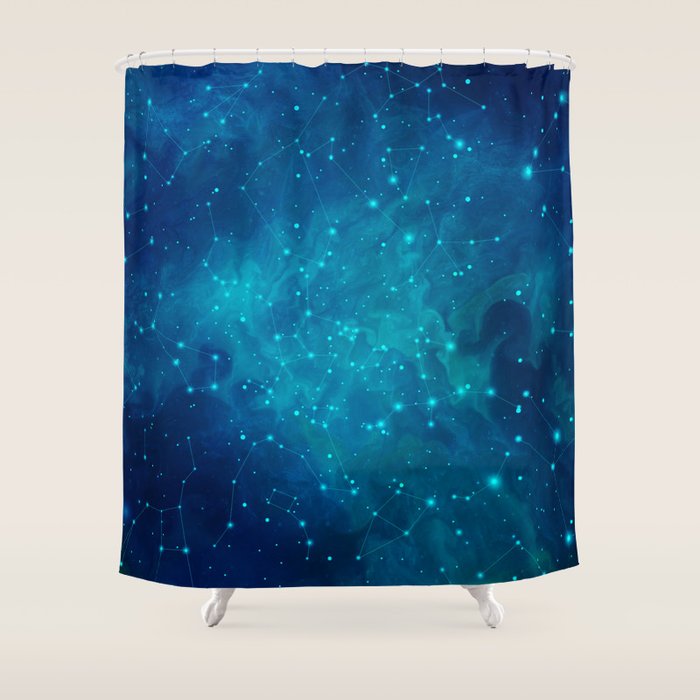 Indigo Nebula Shower Curtain Gallery Image 1