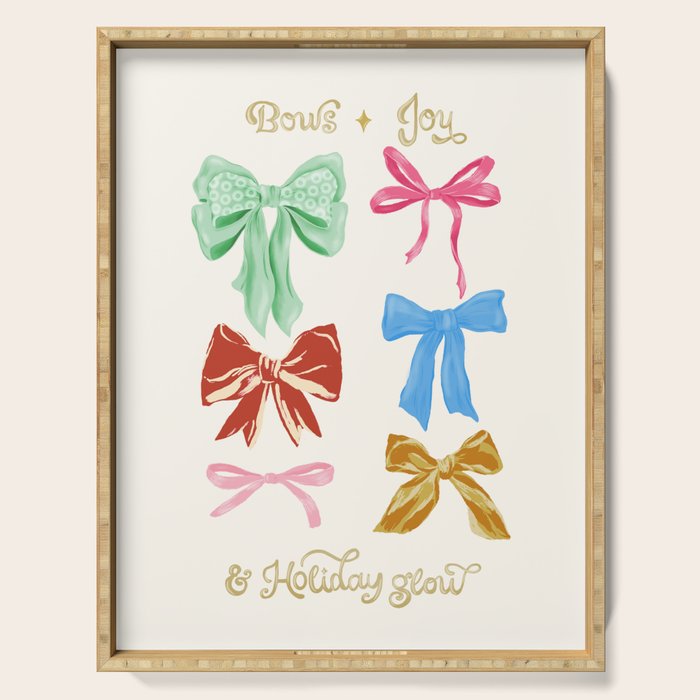 Holiday colorful bows Serving Tray Gallery Image 1