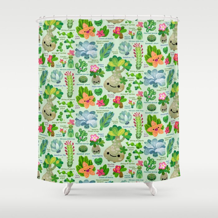 Baby succulent 4 - green Shower Curtain Gallery Image 1