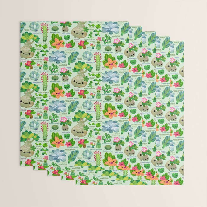 Baby succulent 4 - green Wrapping Paper Gallery Image 3