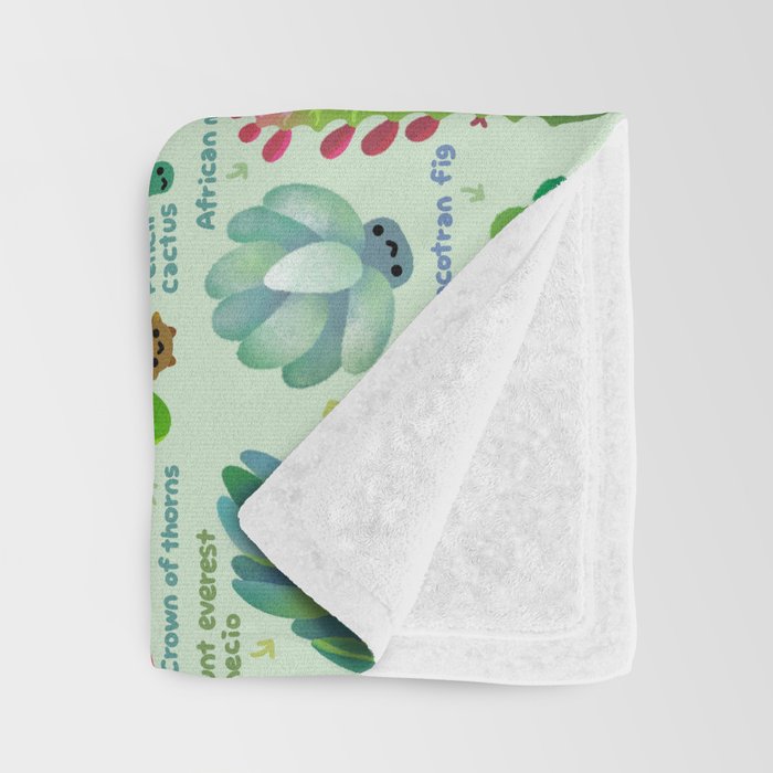 Baby succulent 4 - green Throw Blanket Gallery Image 3
