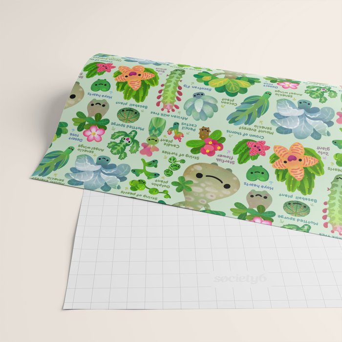 Baby succulent 4 - green Wrapping Paper Gallery Image 2