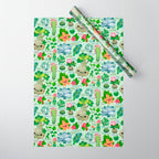 Baby succulent 4 - green Wrapping Paper Gallery Image 1