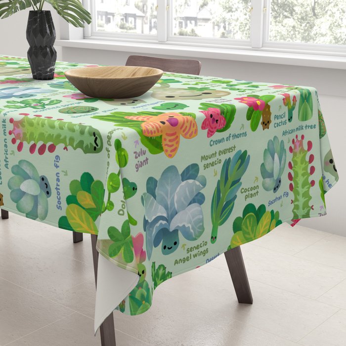 Baby succulent 4 - green Tablecloth Gallery Image 3
