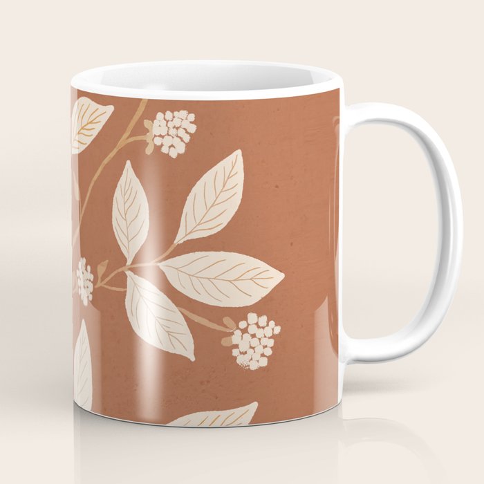 Terracotta Leaves Coffee Mug Gallery Image 1